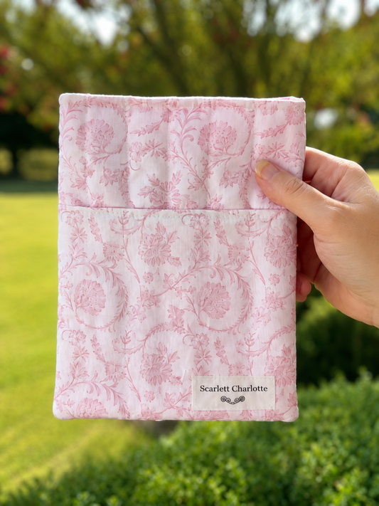 Cottage Pink Chinoiserie Quilted E-Reader and Book Sleeves