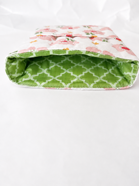 Playful Coral Blossoms Quilted E-Reader and Book Sleeves