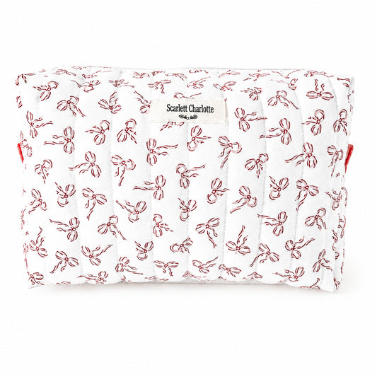 Small Pink Bows Large Make-up Bag