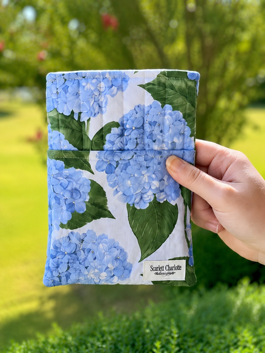 Blue Hydrangea Quilted E-Reader and Book Sleeves