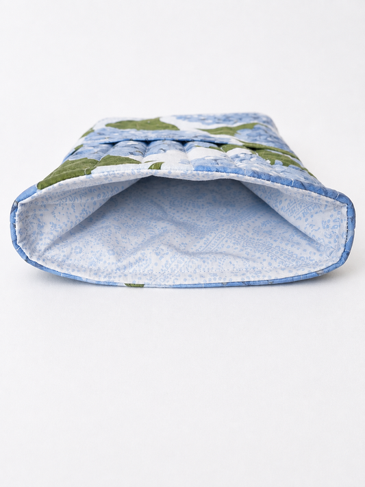 Blue Hydrangea Quilted E-Reader and Book Sleeves