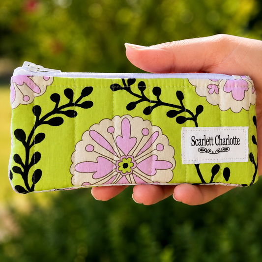 Lime & Pink Passion Vine Pencil Case