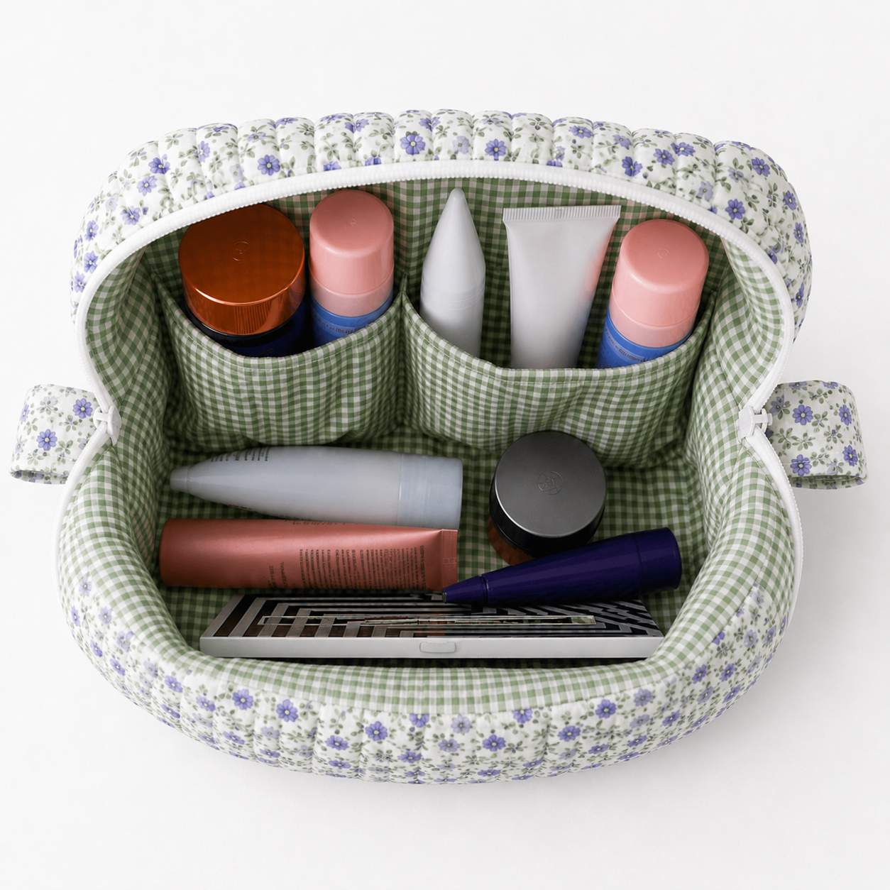 Delicate Purple Floral Large Makeup Bag