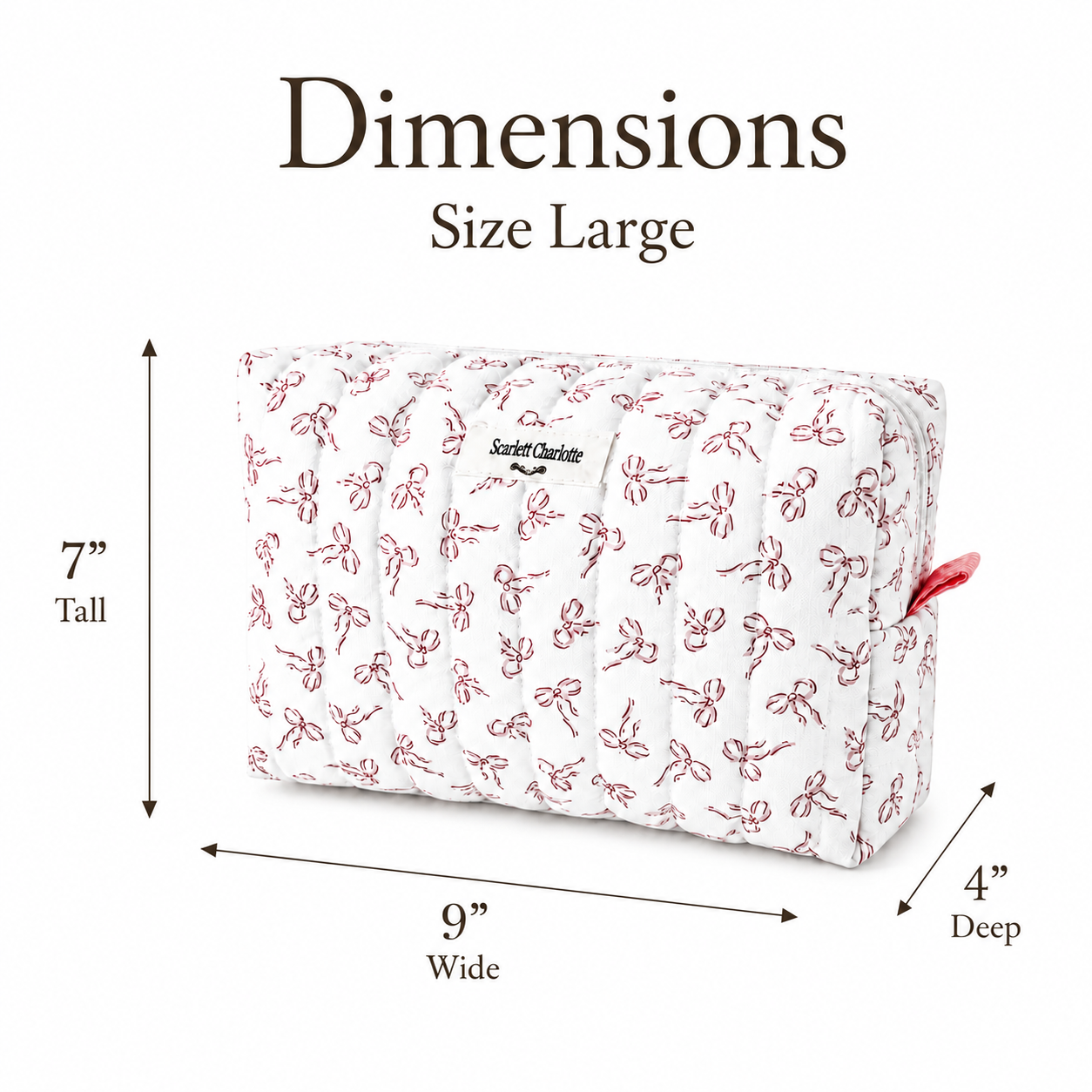 Small Pink Bows Large Make-up Bag