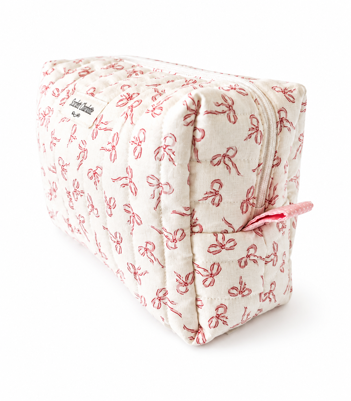 Small Pink Bows Large Make-up Bag